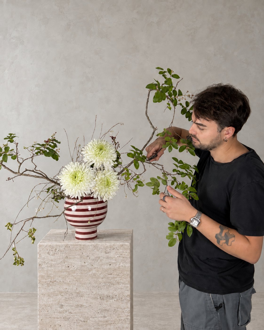 Federico Gasparrini al lavoro nell'atelier arya